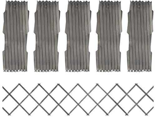 LAPOOH Trellis Fences 5 pcs Grey Solid Firwood 180x30 cm,Hardware,Fencing & Barriers,Fence Panels-316423