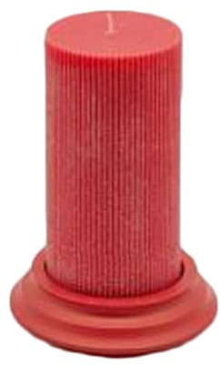 EDG Candela dorica con Piatto Candela Cilindro Cera Rosso Ø10 cm H20 cm