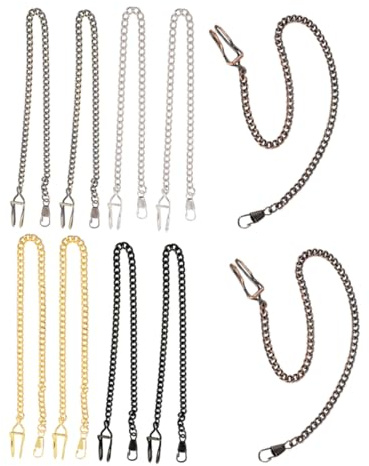 Yardenfun Vintage Taschenuhr Ketten 10 Stück 37,5cm Legierung Halsketten Für Herren Damen Hängende Uhrenkette Mit Clip Für Anzugweste Und Handtasche