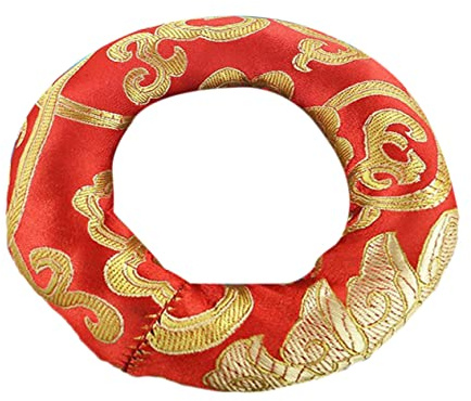 Buddhistische Klangschalenmatte 18cm, Rotes Baumwollkissen | Praktisches Zubehör, Handgefertigte Ausführung, Feine Verarbeitung, Hält Schalen Sicher, Rot Zufällige Farbe