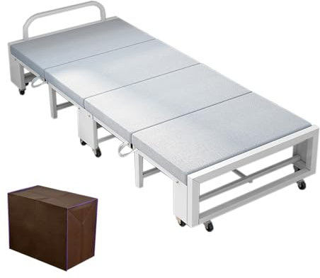 GBPLDMAQ Campingbett mit 300Kg Tragkraft und 12 Leisen Universalrädern, Campingliege für Camping Tragbares Camp, Feldbett für Leisen Schlaf(30x194x60cm/12x76x24in)