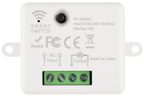 EPLZON Controlador receptor de relé 10A 240V del interruptor de iluminación inalámbrica para iluminación inferior a 1500w, fácil de instalar