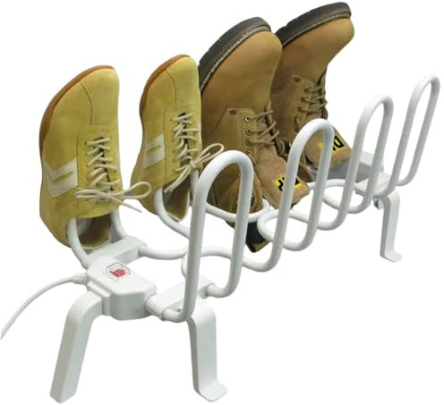 Sèche-Chaussures, sèche-Bottes, sèche-Chaussures sur Pied, Chauffe-Chaussures électrique | 4 grilles | Séchoir Chauffant à Brancher pour Chaussettes et Gants | Design Compact, 67 x 25 x 29 c