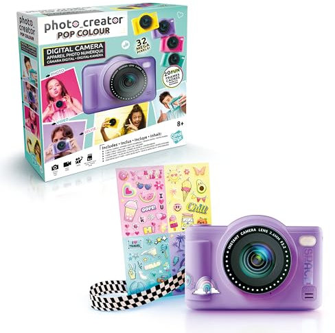 Canal Toys - Photo Creator - Appareil Photo Pop Numérique Violet pour Enfants de 8 Ans+ - Selfie & Caméra Vidéo - Idée Cadeau Tendance à Emporter Partout avec Soi - CLK 041