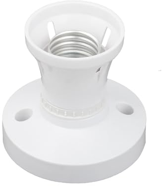 Quwem E27 Light Bulb Socket Holder,Lamp Bases Screw Cap Wall Converter Ceiling Light Fitting Socket Adapter White Plastic Screw Lamp Holder Base for Ceiling Fans Pendant E27 Edison Bulbs