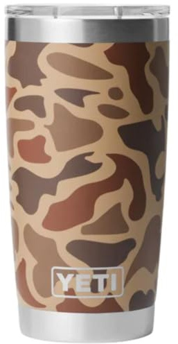 YETI Rambler - Vaso de acero inoxidable aislado al vacío con tapa Magslider, camuflaje de humedales, 591 ml