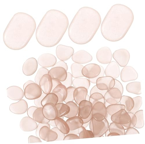 HEMOTON 100 Pièces Pierres Lumineuses pour Aquarium et Jardin Galets Décoratifs Lisses Rose Gravier Résistant pour Vase Bassin et Déco Extérieure