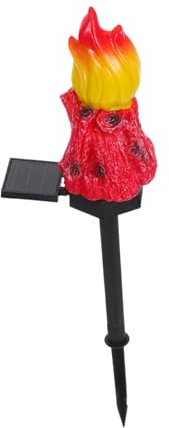 VILLCASE Luce Solare da Giardino con Fiamma LED in per Esterni Illuminazione Percorsi e Patios con Fiamma Realistica e Ricarica Solare