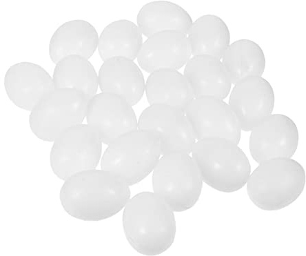 Parliky 30pcs Solid Plastic Pigeon Bird Eggs Set Anti-breeding Decoy Eggs for Bird Control and Nest Management in Aviaries and Gardens