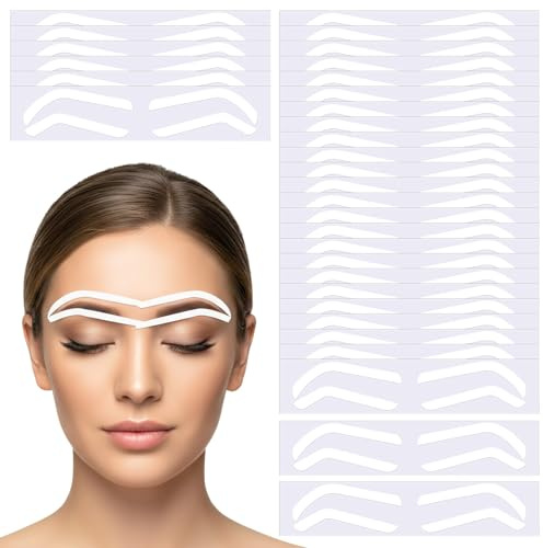Guduling 100 Pairs Disposable Eyebrow Tape,Eyebrow Stencil Stickers Disposable,Adhesive Eyebrows Stencils for Women,3 Shapes Eyebrows Tape Strips Gentle Adhesive No-Residue Guides for Women