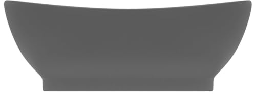 Generico Lavabo Troppopieno Ovale Grigio Scuro Opaco 58,5x39cm Ceramica,Articoli di ferramenta,Prodotti Idraulici,Articoli Idraulici,Lavandini,Lavandini Bagno,Grigio,11 kg,146939