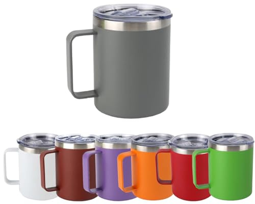 Home Universal® Taza Térmica 400 ml de Acero Inoxidable con Tapa – Vaso Termo Reutilizable para Café y Té, Mantiene Bebidas Calientes y Frías (Gris)