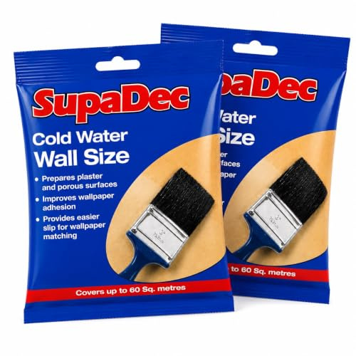 2 Bags of Wallpaper Cold Water Wall Size Adhesive Paste - Paste For Plaster & Porous Surface - Makes 4.5L Per Packet