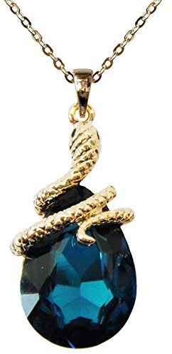 Navachi Métal de base plaqué or 18 ct Poire Violet bleu Zirkonia