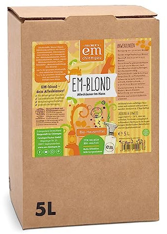 EM-Chiemgau Probiotischer Haushaltsreiniger & Geruchsneutralisierer EM-blond [Effektive Mikroorganismen] Universales Haushaltsmittel als Kompostbeschleuniger, Tierpflege & Schimmel Vorbeugen (5 L)