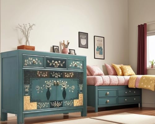 OPIUM OUTLET Meuble Chambre Commode Sideboard Console Buffet chiffonnier Cabinet Armoire de Marriage garderobe Chinois Asiatique Oriental Antique Vintage Shabby-Chic