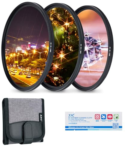 JJC 58mm Variable Star Filter Cross Screen Starburst Filter Kit for Canon EF-S 18-55mm f3.5-5.6 for Nikon AF-S 50mm f1.8G for Fuji XF 18-55mm f2.8-4 R Lens & Other Lenses with 58mm Filter Thread