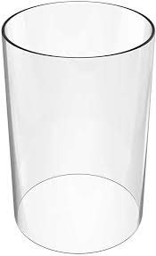 Large Replacement Cylinder Without Base Clear Borosilicate Glass Table Fireplace Opening Bottom Top Outside 10 cm Height 25 cm Other on Request