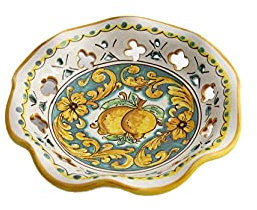 ILAB Ciotola grande in ceramica decorata a mano da ceramisti siciliani di Santo Stefano di Camastra limoni art 22