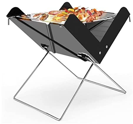Holzkohlegrill Holzkohle Grill Edelstahl Grill X-förmbar Faltbar Grill BBQ Herd Tragbarer Grill Ofen Outdoor Camping Picknickkohle Kohlenstoff Backgrill Picknickgrill Grill Holzkohle ( Color : A )