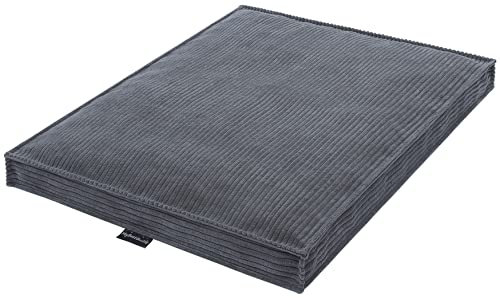 MyBestBuddy Hundekissen Visco grau 120x80 cm XXL mit POSO-Cord Stoff mit Viscoseschaum und Komfortschaum-Flocken, 40°C waschbar - Hundebett/Haustierbett für sehr große Hunde oder Katzen, 120 x 80 cm