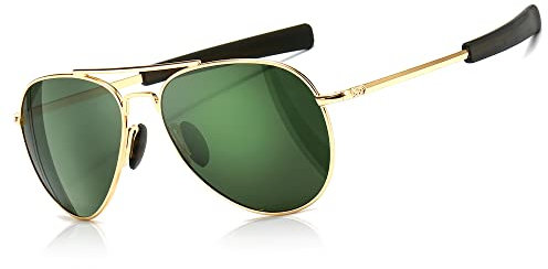 SUNGAIT Piloten-Sonnenbrille für Herren, polarisiert, im Militärstil, 100% UV400-Schutz, Piloten-Bajonett-Bügel SGT288-JLV-DE