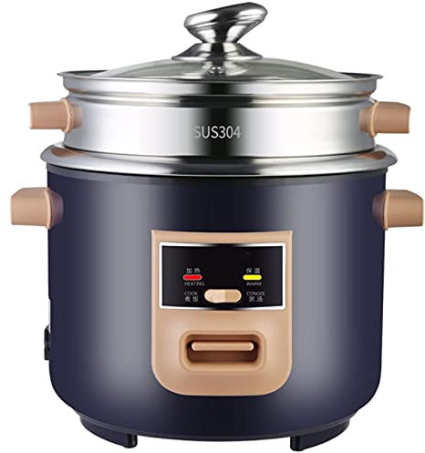 SilteD Mini Cuociriso E Vaporiera Alimentare In Acciaio Inossidabile 304 Vaporiera Tipo Diviso Coperchio In Vetro Temperato Facile Da Pulire Funzione Mantieni Caldo Uso Domestico,2L
