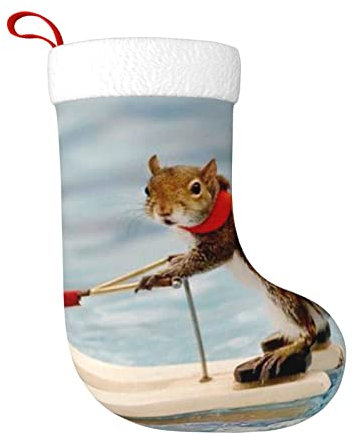 AvImYa Weihnachtsstrumpf Große Weihnachtsstrümpfe Xmas Strümpfe Manschette Geschenk Party Urlaub Dekoration Kaminsims Ornament Wasserski Fuchs Eichhörnchen