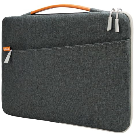 JETech Custodia Laptop per 16 Pollici MacBook Pro (M1 / M2 / M3 / M4 / M5, 2019-2026), Impermeabile Custodia Borsa con Maniglia e Tasca, Compatibile con 16 Pollici Notebook (Grigio Scuro)