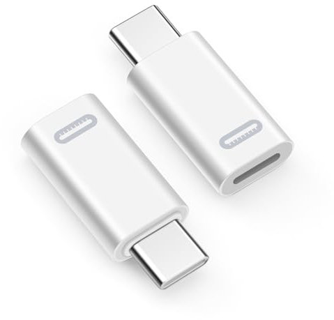 Seminer USB C zu Lightning Adapter (2 Pack), 35W PD USB-C Adapter, Lightning Buchse zu Typ C Adapter Kompatibel mit iPhone 15 Serie iPad pro MacBook Galaxy(Weiß)