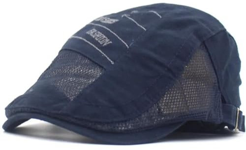 WOYUANSHA Barett Baskenmützen Für Herren Baumwolle Buchstaben Stickerei Newsboy Caps Flache Schirmmütze Männer Frauen Maler Baskenmütze Hüte 56-60 Cmverstellbar Blau