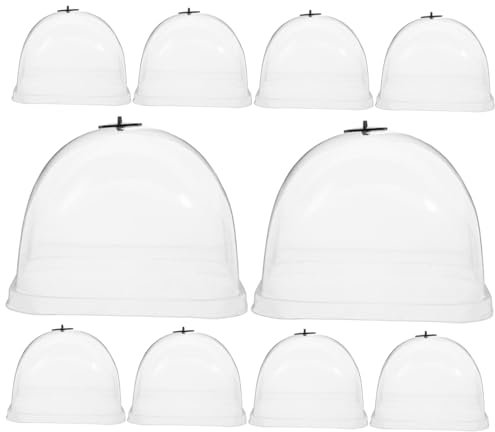 PHENOFICE 10pezzi Cupola in Plastica per Piante da Giardino Copertura Protettiva Riutilizzabile per Proteggere Semi e Piantine dal Freddo e Animali