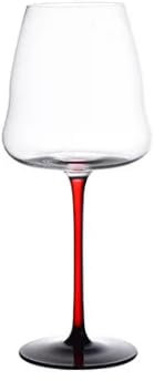 BDLINGAAS Calice di Cristallo di Grande capacità, Stelo Rosso, Fondo Nero, Bicchiere da Vino Rosso, Tazza Bordeaux, Bicchiere da Vino Creativo