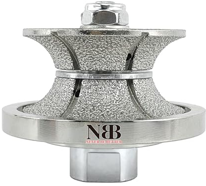 NBB Roue profilée diamantée, fraise foret toupie diamant, Roue de profil diamant, mèche pour profiler carreaux porcelaine céramique granit marbre pierre, pour meuleuse d'angle(Full-Bullnose V25)