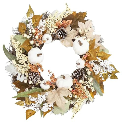 Herbstkranz Herbstdeko Herbstkränze Modern Groß Autumn Türdeko Deko Fall Wreath Für Haustür Outdoor Tisch Außen Türkranz Deko Herbstdeko Innen Erntedankfest Halloween Hochzeit (#23, 35x35cm)