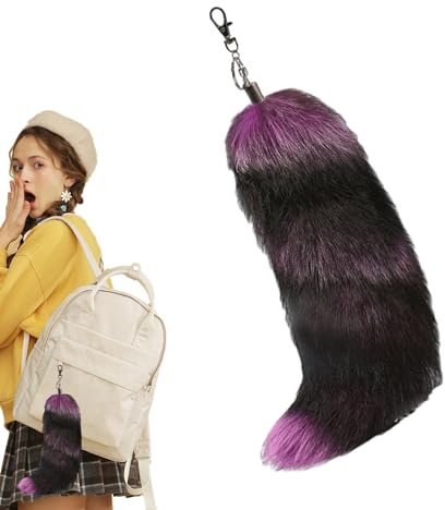 Fuchsschwanz-Schlüsselanhänger – Tierschwanz-Schlüsselanhänger, 14,9 Zoll | realistischer Schlüsselanhänger mit Fuchsschwanz, Pelzschwanz | Mehrzweck-Tier-Schlüsselanhänger, dekorativer Wolfsschwanz