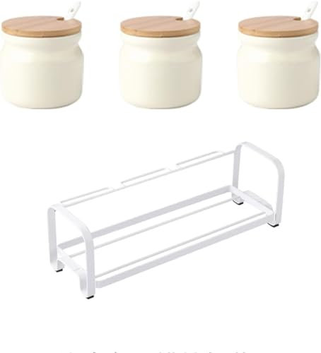 Azucarero de cerámica de estilo europeo con tapa, color beige, juego de 3 tarros, accesorios de café y solución de almacenamiento de cocina