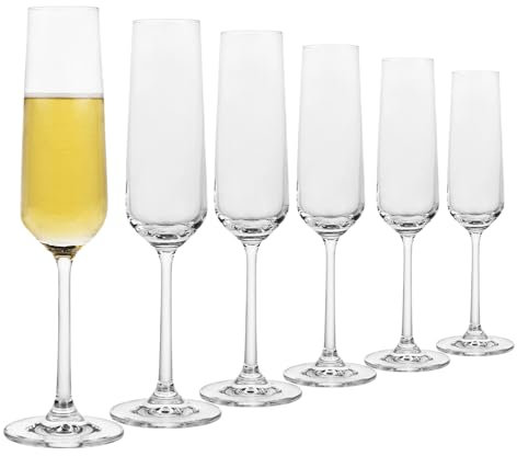 BTGLLAS Bicchiere da champagne, moderno ed elegante, per donne, uomini, matrimoni, anniversari, Natale, compleanni (6, grande)