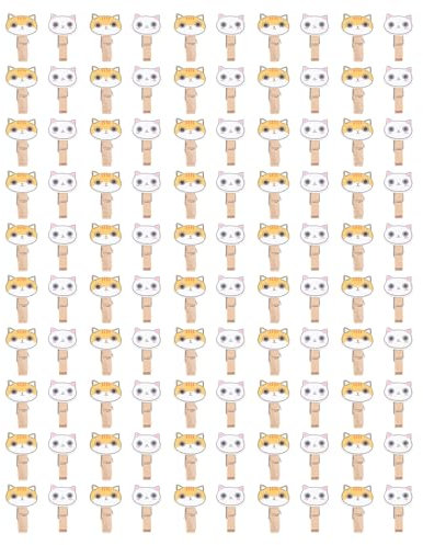 100 Pièces Mini Pinces à Linge en Bois pour Chat Mignon, Mini Pinces à Linge, épingles à Linge pour Chat, Pinces pour Animaux, Dessin animé en Bois de Hêtre, épingles à Linge