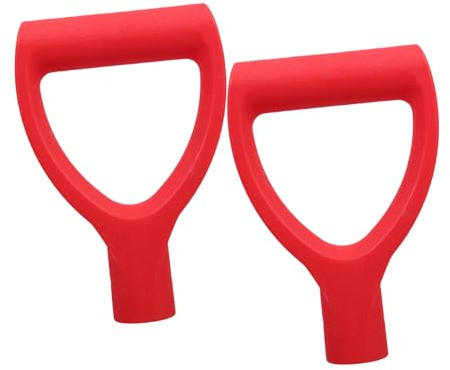 Kisangel Mango de Pala de Plástico Rojo 2 Piezas para Excavación | Agarre Cómodo Antideslizante, Conexión Segura, Uso Versátil en Retirada de Nieve y Jardinería Doméstica