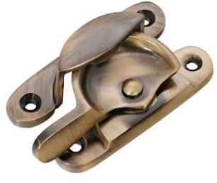 Infinity Decor Victorian Style Antique Brass Fitch Window Sash Fastener Lock Latch Catch Ideal for Sash Windows and Hung Windows