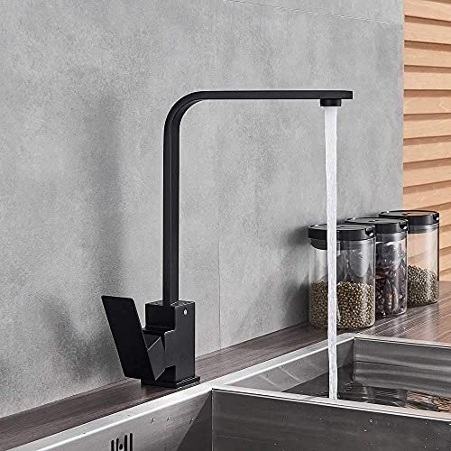 Küchenspülenarmaturen, gebürstetes Nickel, 360° drehbar, Küchenarmatur, Deckmontage, Heiß-/Kaltmischbatterie für die Küche, Einhebel-Einloch-Badezimmer-Küchenkran