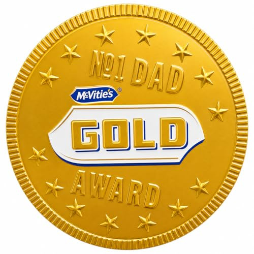 eBoutik - Father's Gold Bar Snacks Tin - Caramel Coated Biscuit Bars Sweet Treat Gift Pack for Dad Birthday, Novelty Gift For Him From Children