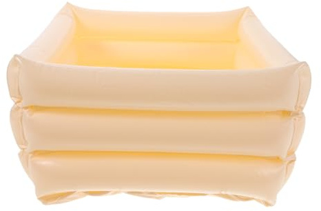 Aufblasbares Fußbadewanne aus PVC für Zuhause und Reisen, Beige | Faltbar, Leicht zu Reinigen, Schnell Aufgeblasen, Platzsparend Verstaubar, Praktisches Becken