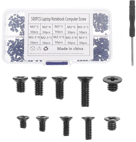BESPORTBLE Set de Vis pour Ordinateur en Acier au Kit de Fixation avec Tournevis Cruciforme pour Réparation et Assemblage d’Ordinateur Kit Professionnel Polyvalent