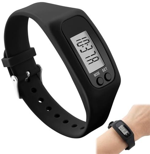 Orologio Contapassi da Polso,Pedometro Contapassi da Passeggio,senza Bluetooth senza APP,Accuratamente Portatile,Contatore di Calorie,per Donna Uomo Anziani Bambini