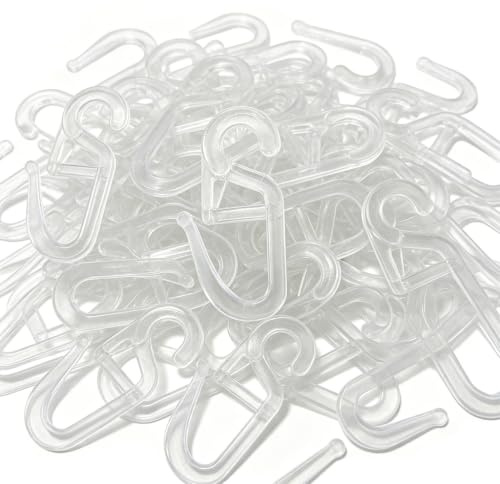 GleamGlide 120 stycken gardinkrokar, universellgardin, krokar, transparenta veckkrokar för gardinringar, gardinkrokar, gardiner tillbehör, gardin, klämmor, gardiner, hängare, gardiner, plast