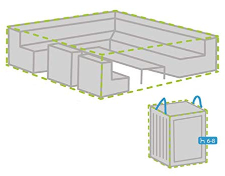 Set de housses de protection 300 x 300 cm pour salon de jardin + housse pour 6 à 8 coussins