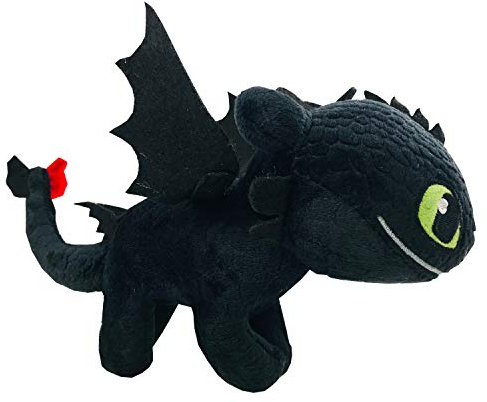 Play by Play HTTYD Dragons - Drachenzähmen leicht gemacht - Zahnloses Spielzeug Schwarz Farbe Superweich Qualität 20 cm (30 cm Schwanz enthalten) - 760017911
