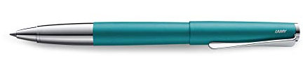 Lamy 1233748 studio Tintenroller 366 – Zeitloser Tintenroller in der Farbe Aquamarine aus rostfreiem Edelstahl und propellerförmigem Clip – Strichbreite M